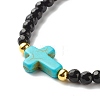 Cross Stretch bracelet for Girl Women BJEW-JB06957-01-4