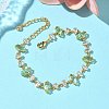 Horse Eye Brass Glass & Cubic Zirconia Link Bracelets BJEW-D378-02G-1
