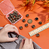 24Pcs 1-Hole Alloy Shank Buttons BUTT-PH0001-81AG-3