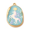Printed 304 Stainless Steel Enamel Pendants SA-CBAB1B6-03G-04-1