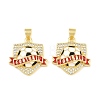 Brass Micro Pave Clear Cubic Zirconia Pendants CU-CBA765C-04D-G-1