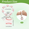 1Pc Printed Acrylic & Faux Suede Tassel Pendant & Wood Bead Keychains HJEW-SP0001-86D-2