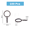 100Pcs Iron Split Key Rings IFIN-DC0001-03-2