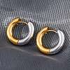 Two Tone 304 Stainless Steel Hinged Hoop Earrings for Women EJEW-A073-01A-2
