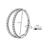 316 Surgical Stainless Steel Micro Pave Clear Cubic Zirconia 2 Line Hoop Cartilage Earrings WGDA01E-01-2