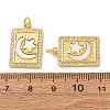 Brass Micro Pave Clear Cubic Zirconia Pendants KK-CBADE12-02E-G-3