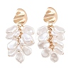 Alloy with Plastic Pearls Stud Tassel Earrings EJEW-Z172-06G-02-2