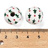 Christmas Printed Schima Wood European Beads WOOD-G024-02C-3