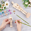 Olycraft 2Pcs 2 Style Unfinished Wooden Pine Movable Joint Family Model DIY-OC0008-36-3