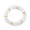 Chunky Curved Tube Acrylic Beads Stretch Bracelet BJEW-JB06682-01-1