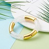Acrylic & CCB Plastic Curved Tube Chunky Stretch Bracelet for Women BJEW-JB08139-01-2