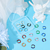 9 Pairs 9 Colors Two Tone 304 Stainless Steel Chunky Huggie Hoop Earrings EJEW-SC0001-90-7