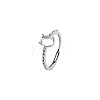 1Pc Rhodium Plated 925 Sterling Silver Adjustable Solitaire Ring Settings FIND-BC0013-97-7
