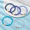 5Pcs Glass & Brass & Acrylic Beaded Stretch Bracelets Set BJEW-JB09677-01-5