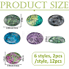 12Pcs 6 Styles Natural Ruby in Zoisite & Sesame Jasper/Kiwi Jasper & Larvikite & Ripple Jasper Cabochons G-FH0002-63B-2