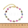 Natural Multicolor Tourmaline Beaded Link Chain Bracelets for Women BJEW-JB13742-4