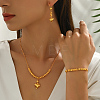Heart Brass Bracelets & Earrings & Necklaces Sets for Women VB4825-1