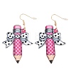 Teachers' Day Acrylic Dangle Earrings EJEW-I325-01G-06-2