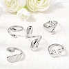 5Pcs 304 Stainless Steel Open Cuff Rings for Women RJEW-K313-03P-1