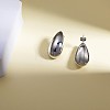 Brass Teardrop Stud Earrings for Women JE1090B-3