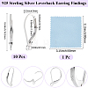 5Pairs 925 Sterling Silver Leverback Earring Findings STER-BBC0008-53-2