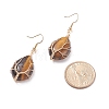 Teardrop Gemstone with Tree Dangle Earrings EJEW-JE04867-4
