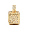Brass Micro Pave Cubic Zirconia Pendants KK-F919-10G-2