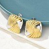 304 Stainless Steel Two Tone Stud Earrings EJEW-A124-01C-1