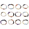 12Pcs 12 Styles Constellations Guardian Gemstone Stretch Bracelets BJEW-JB11108-1