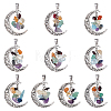 10Pcs Chakra Theme Natural Mixed Stone Pendants FIND-CA0006-23-1