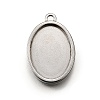 304 Stainless Steel Pendant Cabochon Settings X-STAS-S181-02P-E-1