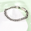 304 Stainless Steel Byzantine Chains Bracelets for Women Men BJEW-C148-05AS-01-3