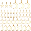 80Pcs 2 Style 201 Stainless Steel Pendants PALLOY-BBC00003-1