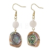 Natural Freshwater Shell & Paua Shell 304 Stainless Steel Dangle Earrings for Women EJEW-JE07503-4