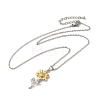 Brass Micro Pave Cubic Zirconia Pendant Necklaces for Women NJEW-A018-02-2