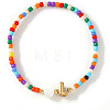 Colorful Round Glass Seed Bead Stretch Bracelets AO5283-12-1