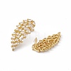Cubic Zirconia Angel Wing Stud Earrings LS-EJEW-I270-01G-01-2