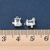 Brass Micro Pave Clear Cubic Zirconia Charms KK-P355-11S-3