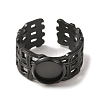 Woven Bezel 304 Stainless Steel Cuff Ring Components SA-CBAD8FA-01EB-01-2
