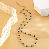Colorful Rondelle Plastic Beads Handmade Link Chain Necklaces NJEW-P354-02A-G-1