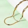 Unisex 304 Stainless Steel Flat Snake Chain Necklaces NJEW-K305-11G-2