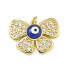 Rack Plating Brass Pave Cubic Zirconia Enamel Pendants KK-U029-15G-1