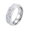 Crystal Rhinestone Double Line Finger Ring RJEW-N043-32-1