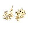 Brass Micro Pave Clear Cubic Zirconia Pendants CU-CBA9AFC-01G-29-2