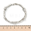 Flat Round Brass Micro Pave Cubic Zirconia Link Chain Bracelets KK-R217-26P-5