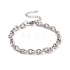 304 Stainless Steel Cable Chain Bracelet for Men Women BJEW-E031-01P-02-1