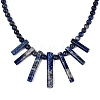 Natural Lapis Lazuli Round Beaded Fan Bib Necklaces NJEW-N064-04C-3