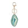 Natural Agate & 304 Stainless Steel Keychain KEYC-JKC01494-2
