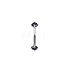 304 Stainless Steel Cubic Zirconia Eyebrow Straight Barbell Rings WG95BA1-08-1