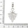 Brass Micro Pave Clear Cubic Zirconia Star European Dangle Charms KK-Z090-02P-3